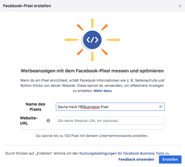 Facebook Pixel erstellen
